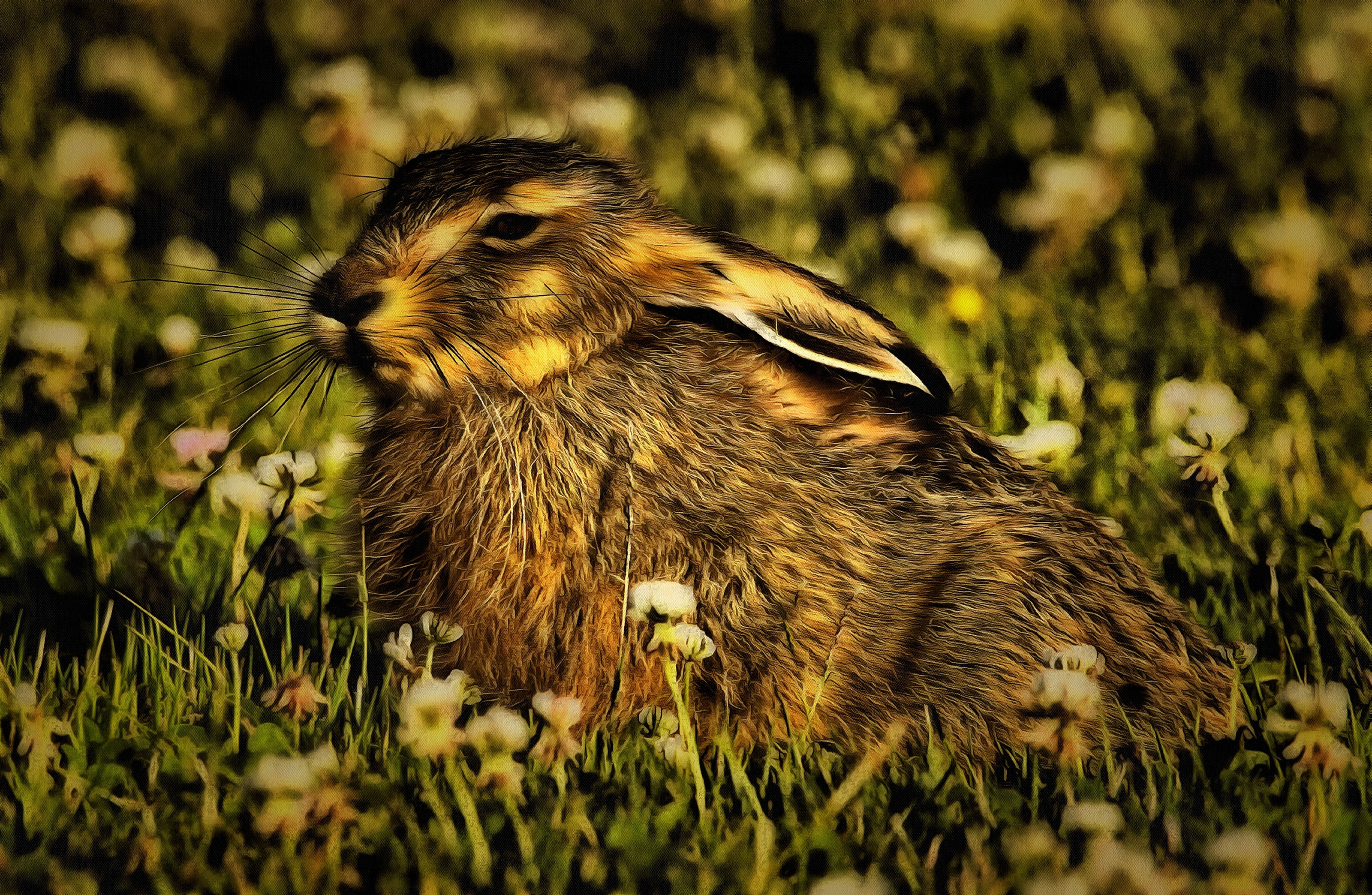 Beautiful young hare - Art Picture