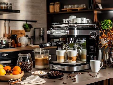 Stylish coffee grinder and coffee maker