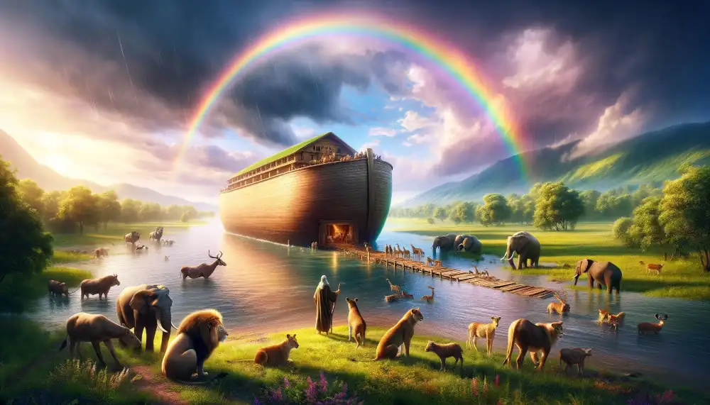 God's promise with a rainbow