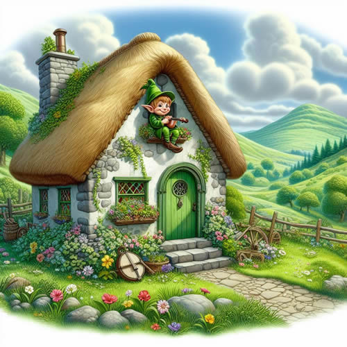 bing.com AI Image of an elf at home in Ireland