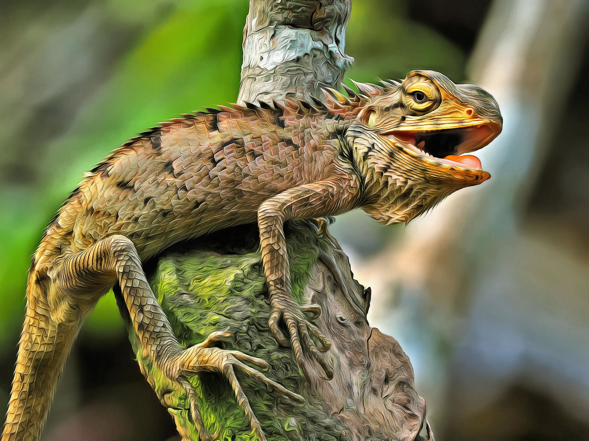 Free Print image - Artistic Iguana Poster