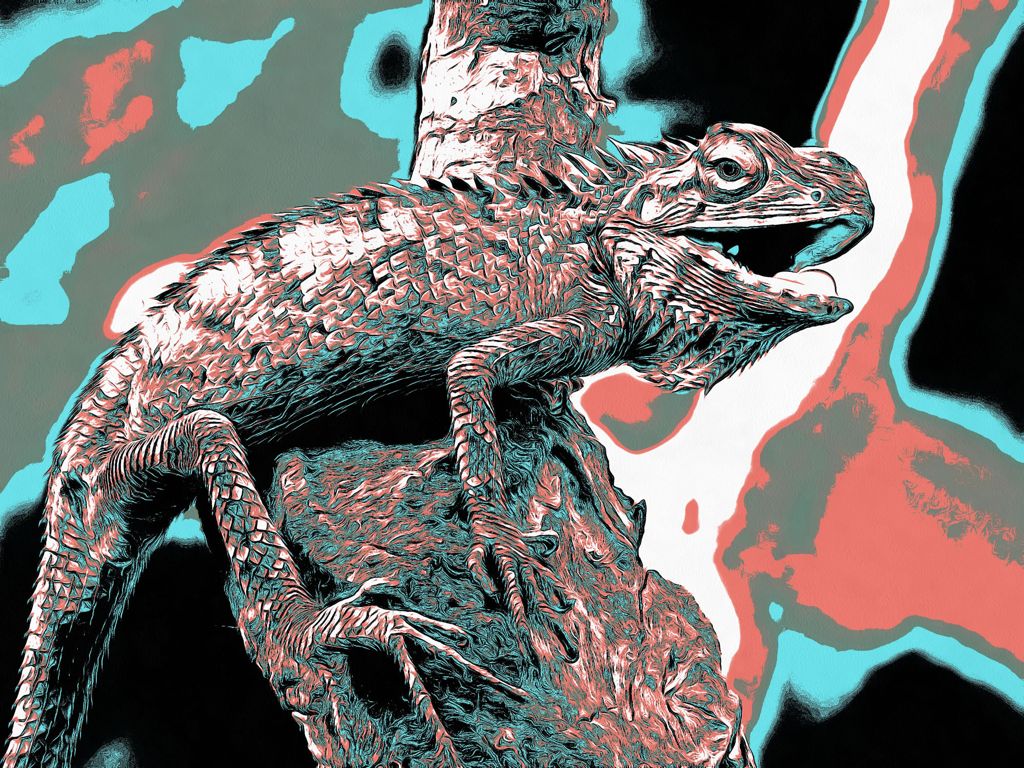 Free Print image - Artistic Iguana Poster