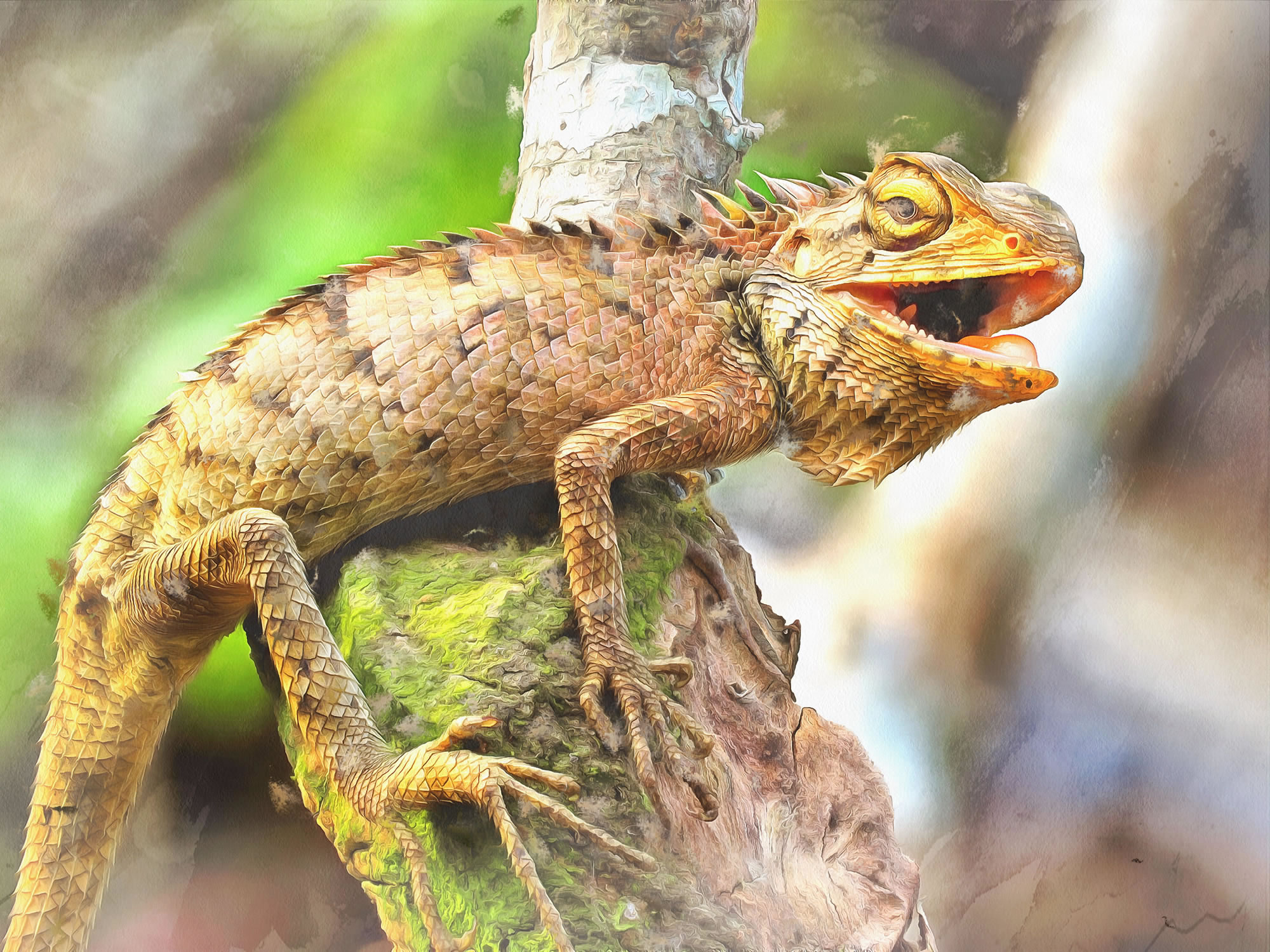 Free Print image - Artistic Iguana Poster