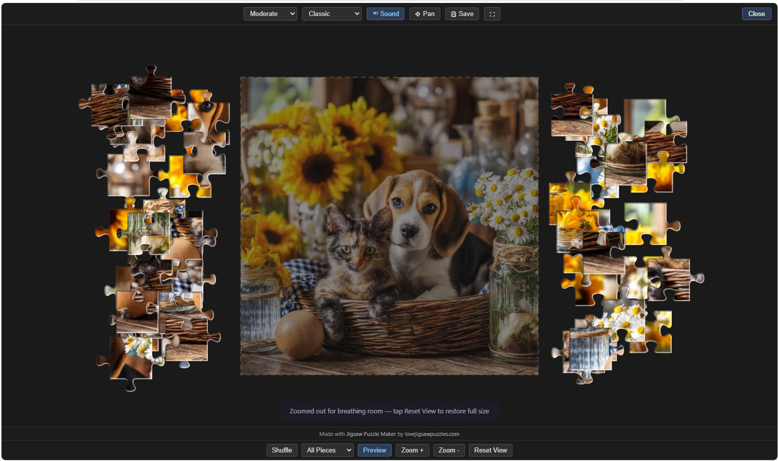 Jigsaw Puzzle Maker - Picture to Puzzle App - free demo game with dog and cat jigsaw puzzle