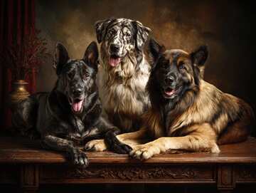 Dog jigsaws Elegant canine family portrait, three dogs posing together - picture 3