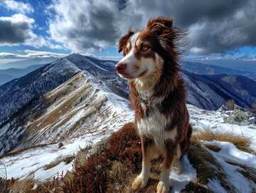 Online jigsaws - Beautiful inspiring picture of a collie dog on a mountain walk in the Scottish Highlands - picture 22