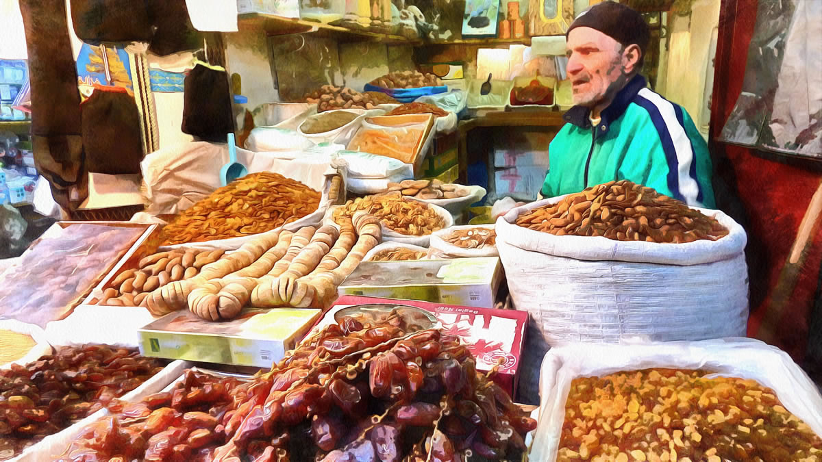 Morocco market - photo art image