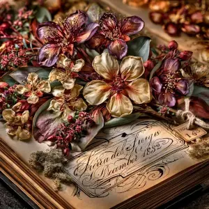 Herbarium and dried flowers pictures sliding puzzle game
