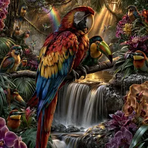 Slide Puzzle with Tropical birds - game 4