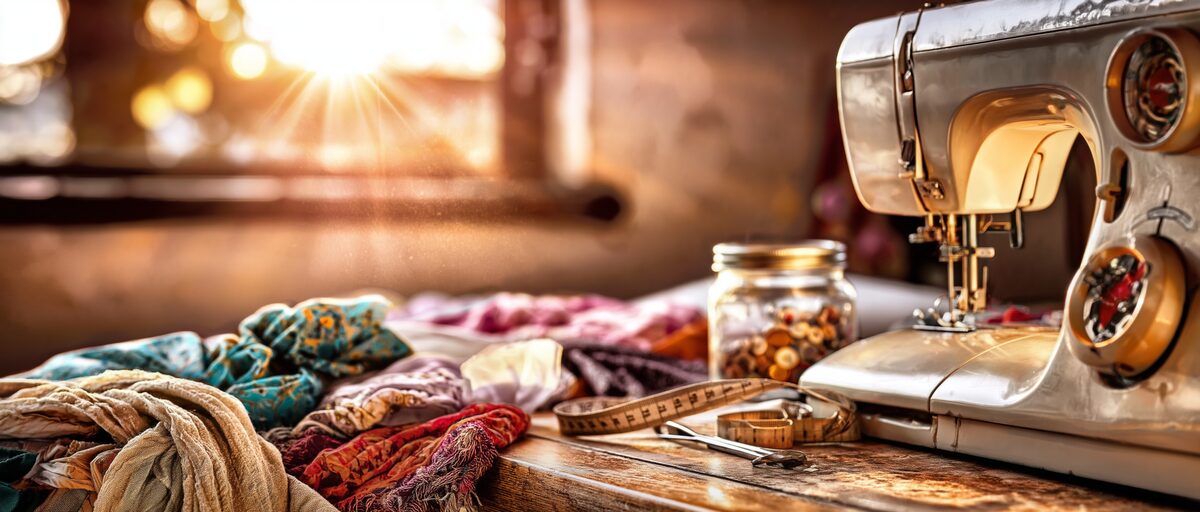 Arts and Crafts - sewing and fabrics picture with a sewing machine