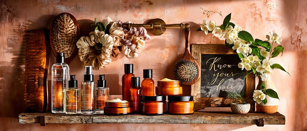 Shampoo, conditioner, treatments, styling products, and colour — care