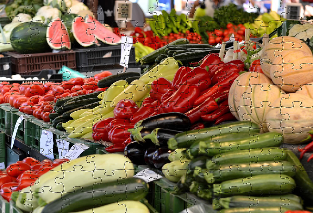 Vegetable and fruit jigsaw puzzles