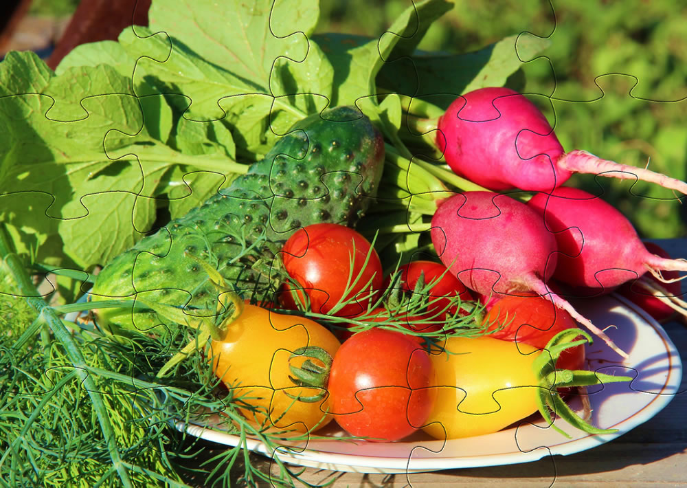 Vegetable and fruit jigsaw puzzles