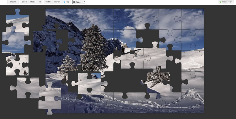 Winter picture jigsaw puzzle online game